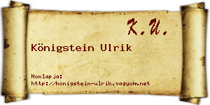 Königstein Ulrik névjegykártya